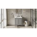 Jeffrey Alexander 30In. Grey Percival Vanity, Calacatta Vienna Quartz Vanity Top, Undermount Rectangle Bowl VKITPER30GRCQR